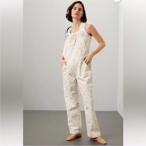 RACHEL ANTONOFF Floral Butter Pat Print Denim Overalls Women’s Size Large